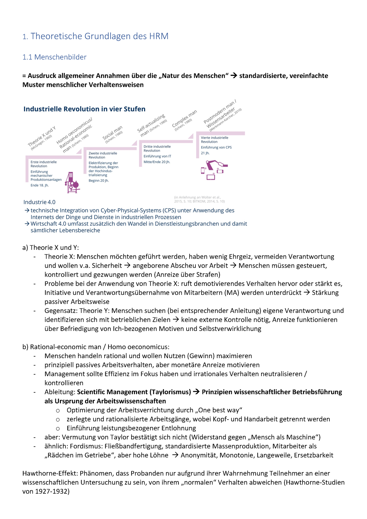 Zusammenfassung Personalmanagement - 1. Theoretische Grundlagen Des HRM ...