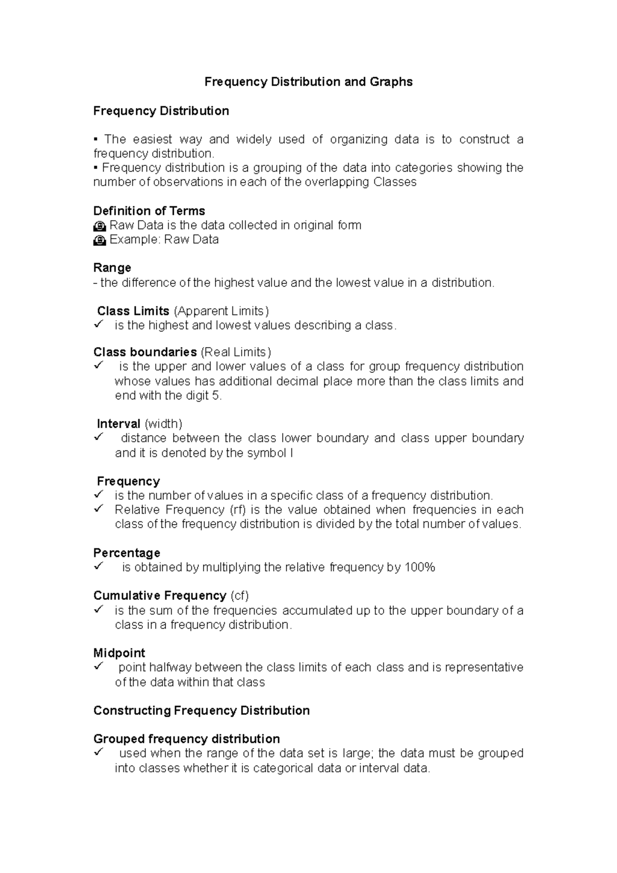 Frequency Distribution and Graphs Lectures - Frequency Distribution and ...