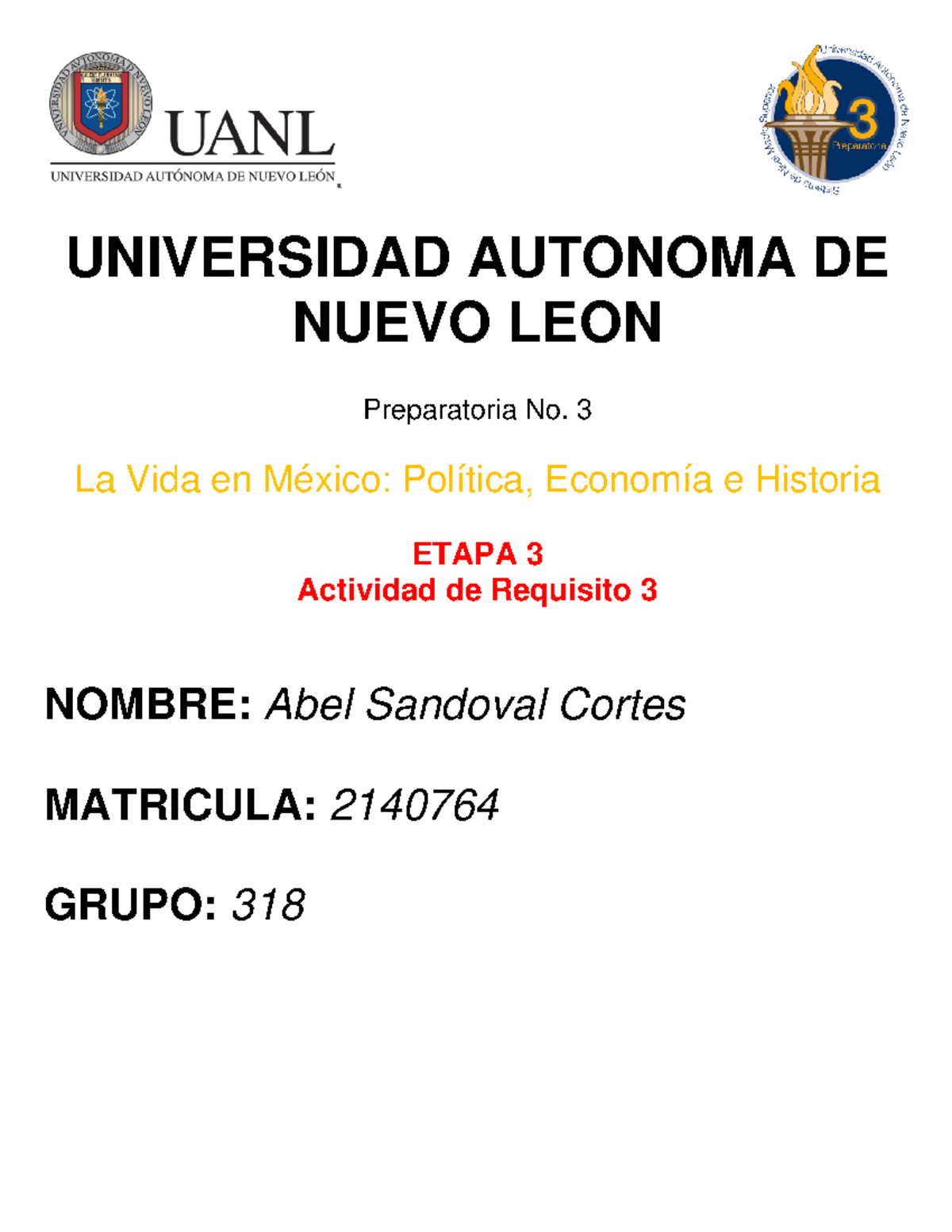 Actividad de Requisito 3 Etapa 3 LVM - UNIVERSIDAD AUTONOMA DE NUEVO ...