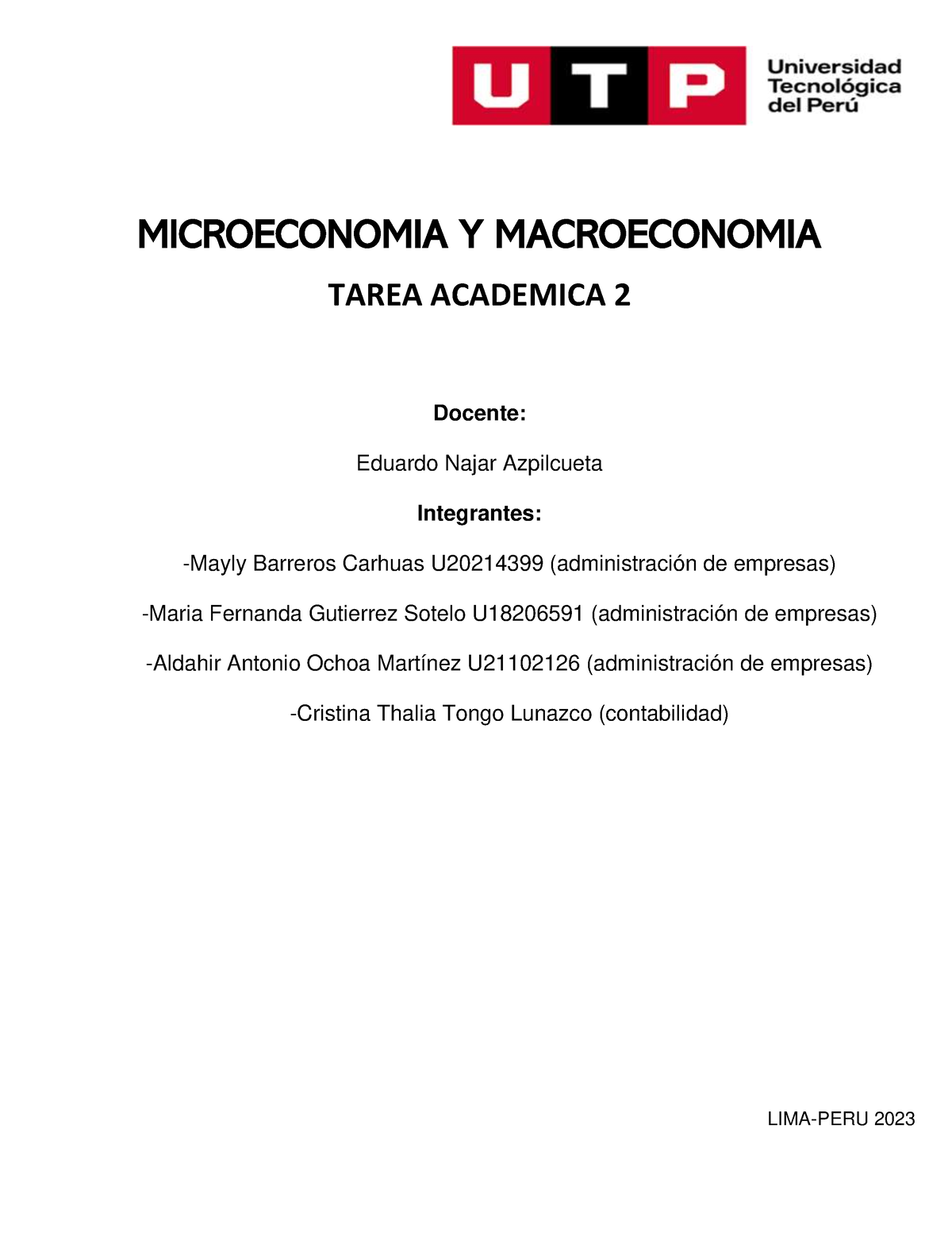 TA2 Microeconomía Y Macroeconomía - MICROECONOMIA Y MACROECONOMIA TAREA ...