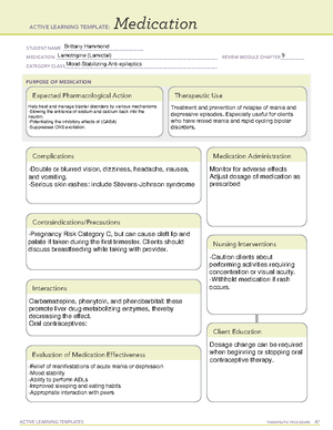 Clozapine Done - ATI - ACTIVE LEARNING TEMPLATES TherapeuTic procedure ...