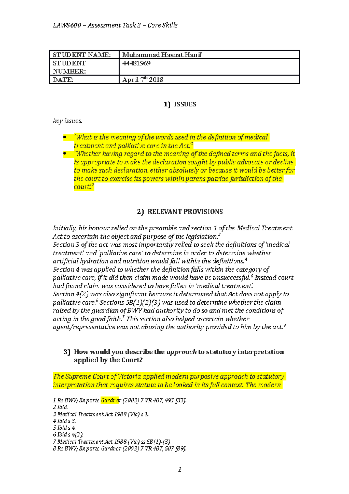 Laws600 Task 3 Core Skills Final Laws600 Assessment Task 3 Core Skills Student Name Student Studocu