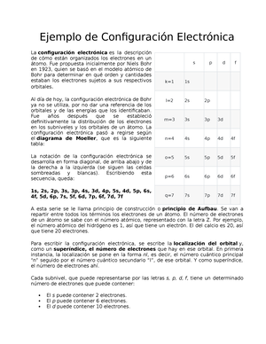 ejemplos de configuracion electronica