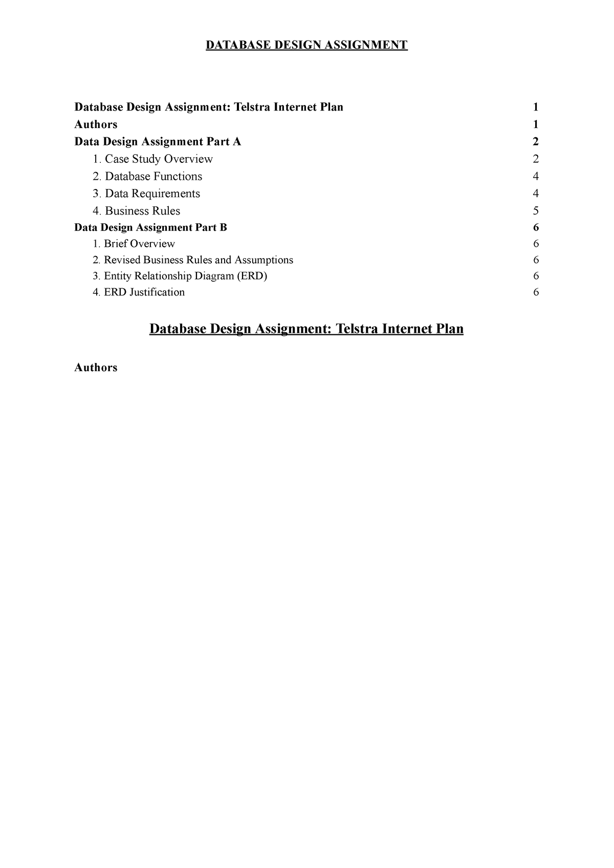 database design assignment ite 115