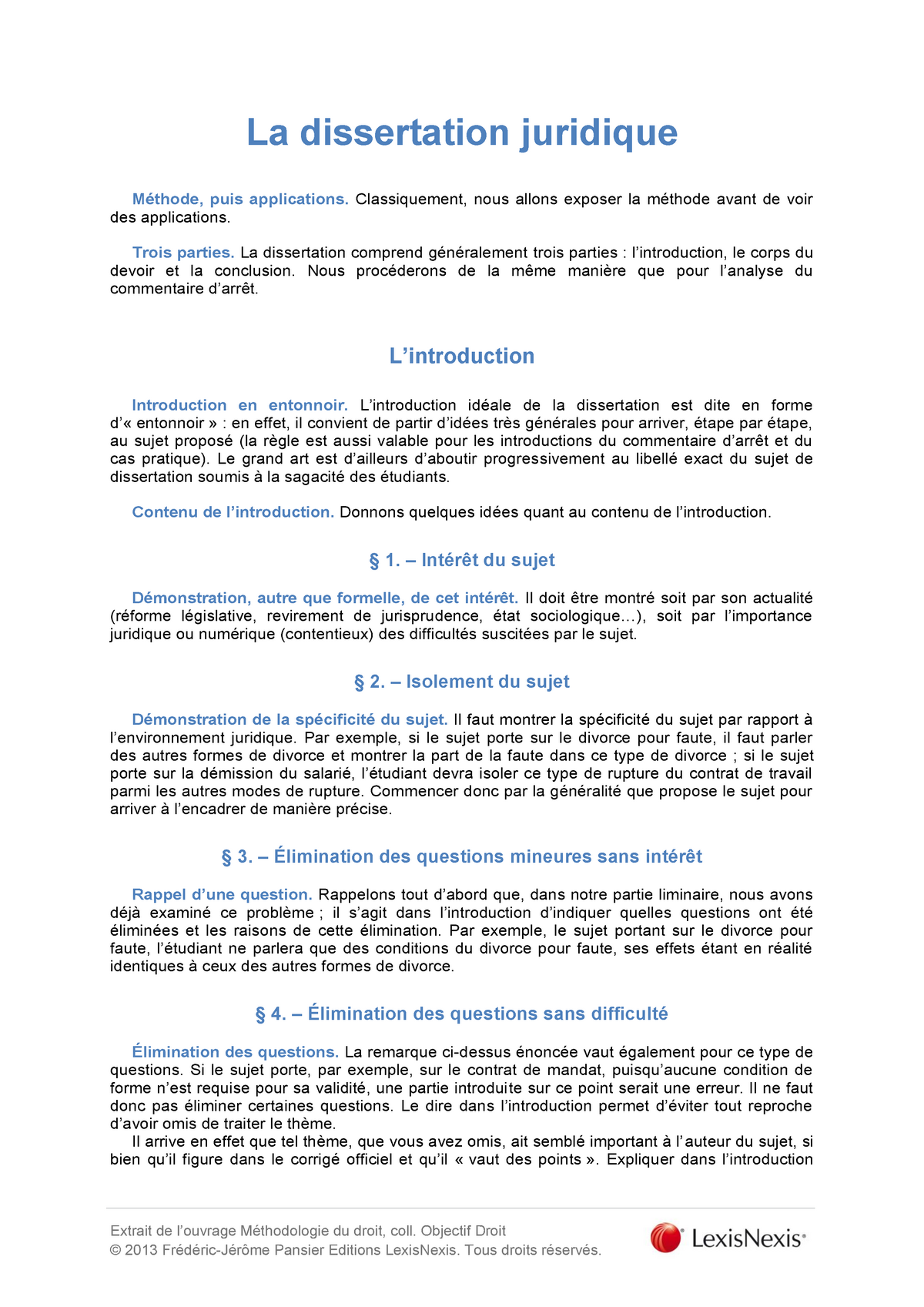 La Dissertation Juridique Studocu Revirement De Jurisprudence 