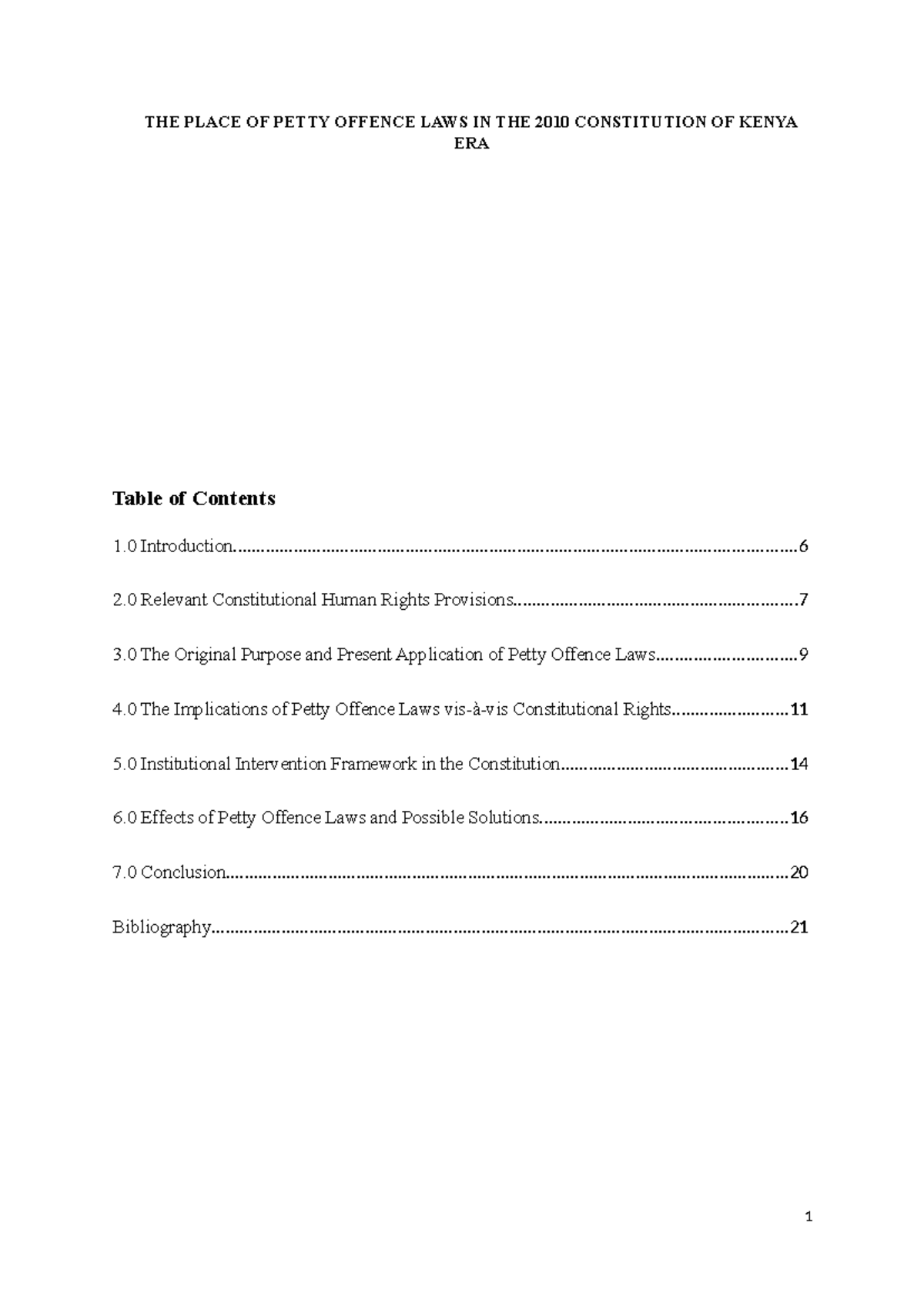 The Place of petty offences - THE PLACE OF PETTY OFFENCE LAWS IN THE ...