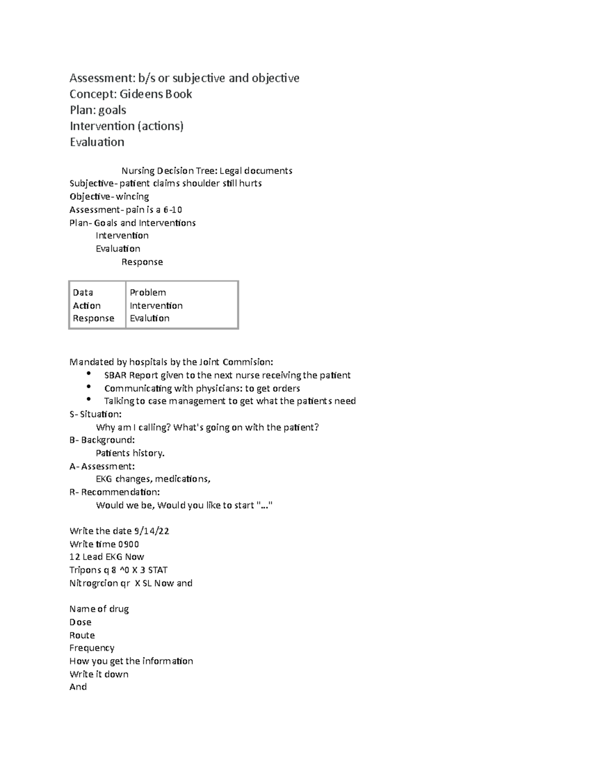 Week 3 Notes - Assessment: B/s Or Subjective And Objective Concept ...