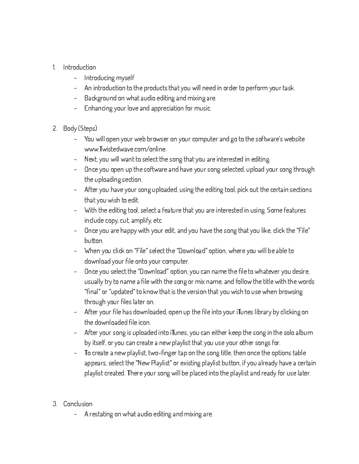 Demonstration Speech Outline - Introduction Introducing myself An ...