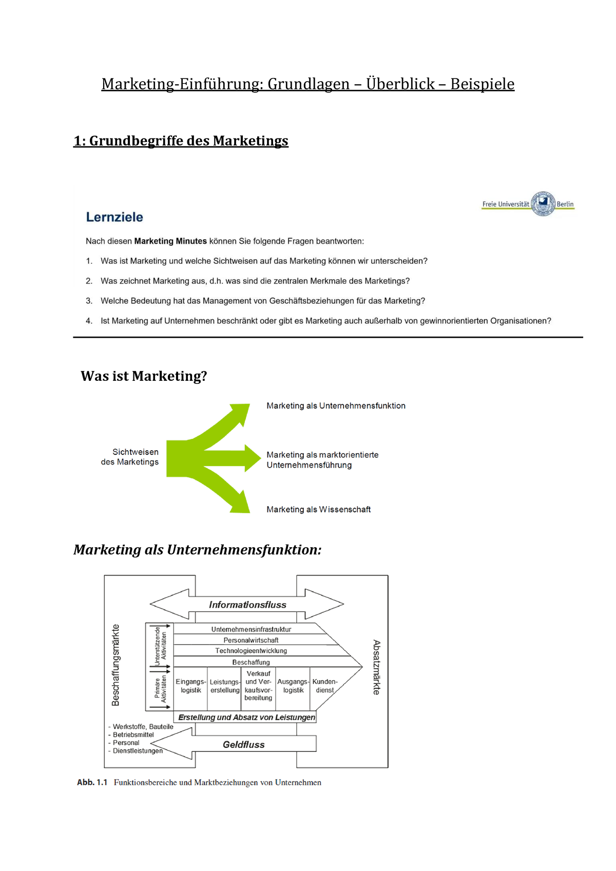 Grundlagen Des Marketings Zusammenfassung Notizen - Marketing ...