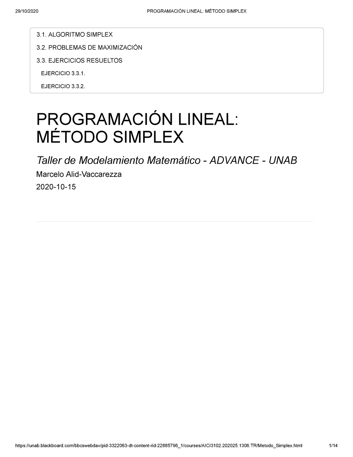 Programación Lineal Método Simplex - ALGORITMO SIMPLEX PROBLEMAS DE ...