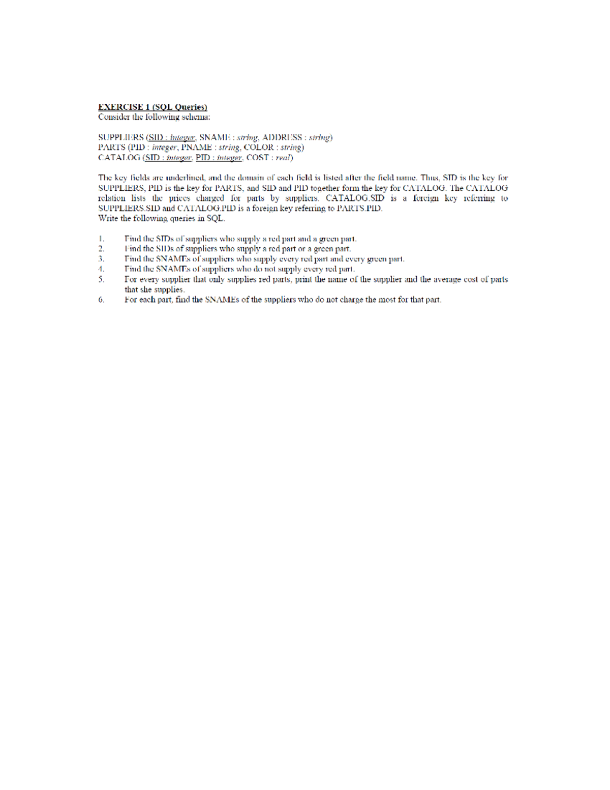 Asignment 2 - database assignment - EXERCISE (Constraints in SQL ...