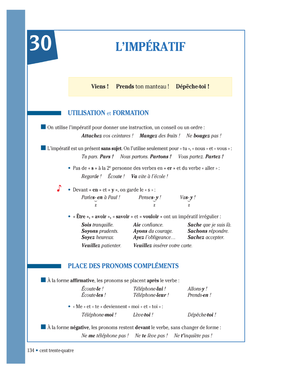 30 L'impératif - Ejercicios Del Libro - Frances 3 - Studocu