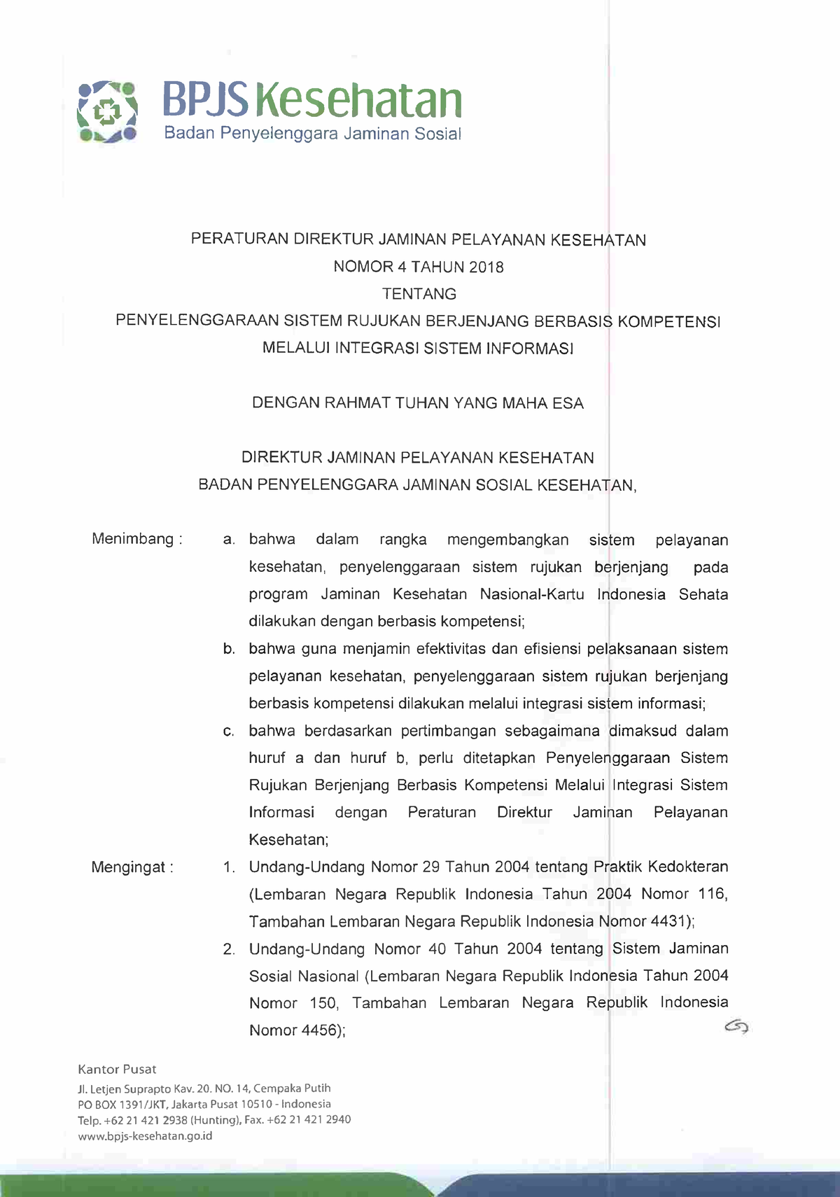 Perdirjampel-no-4-tahun-2018 Sistem Rujukan Berjenjang Berbasis ...