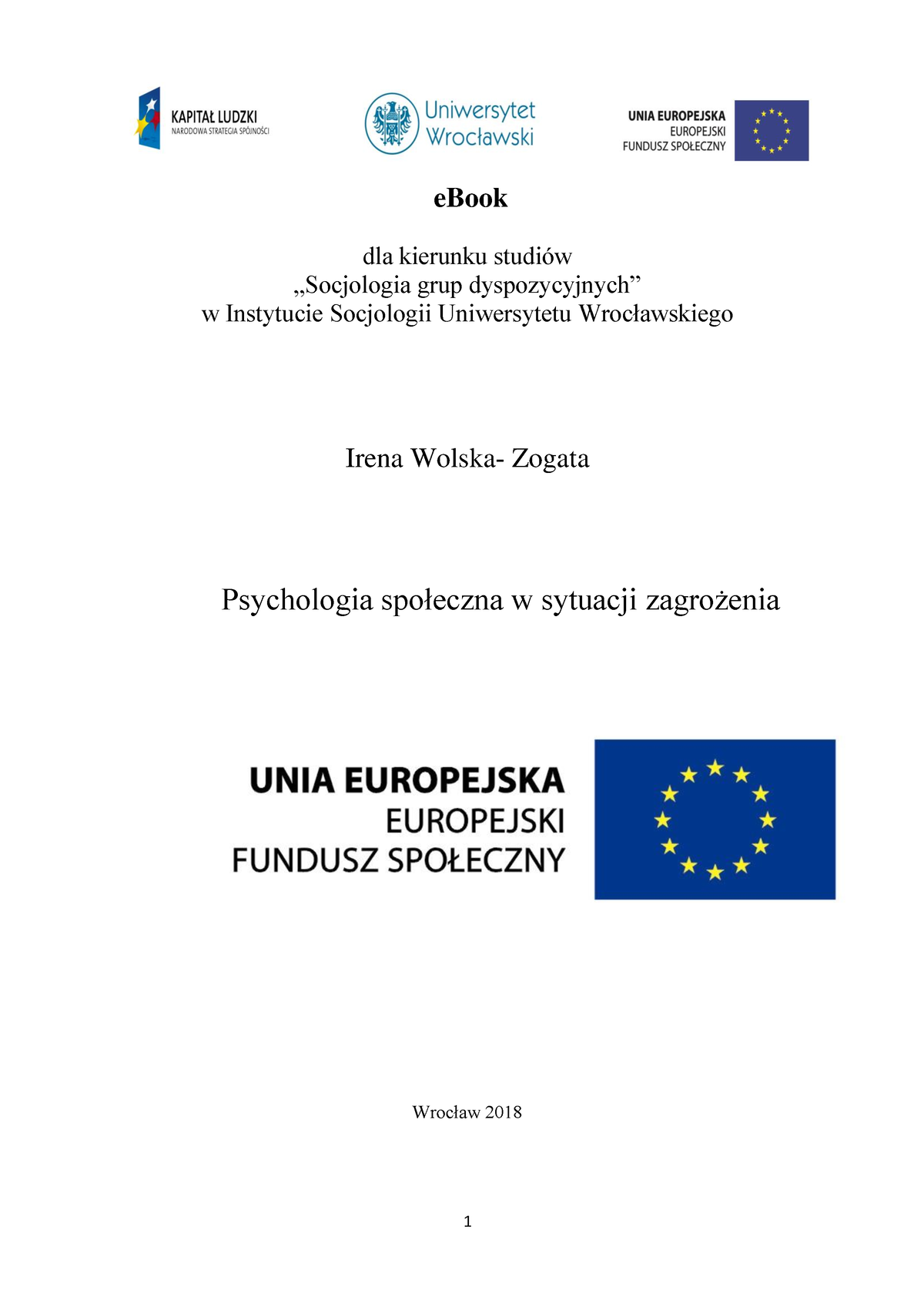 Irena Wolska- Zogata Psychologia Spo Eczna- Ebook(1)[2943] - EBook Dla ...