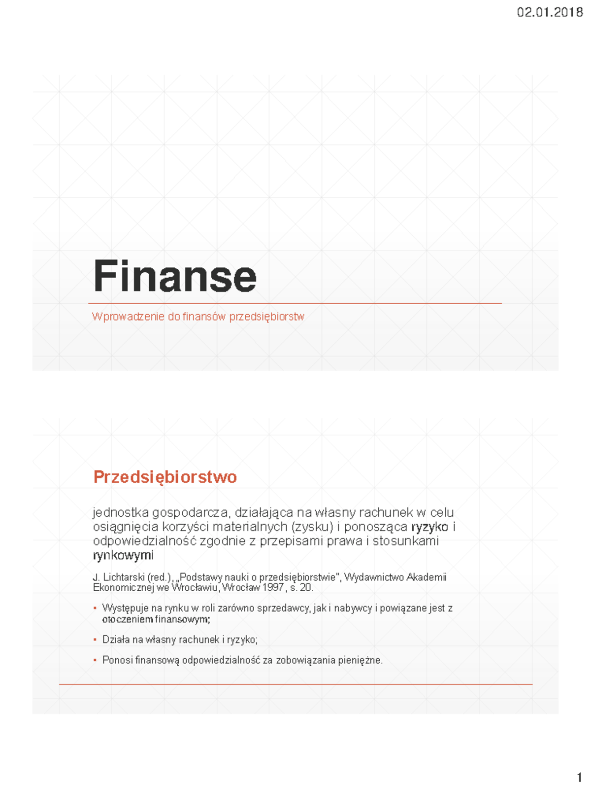 Finanse przedsiębiorstw-wprowadzenie - Finanse Wprowadzenie do finansów