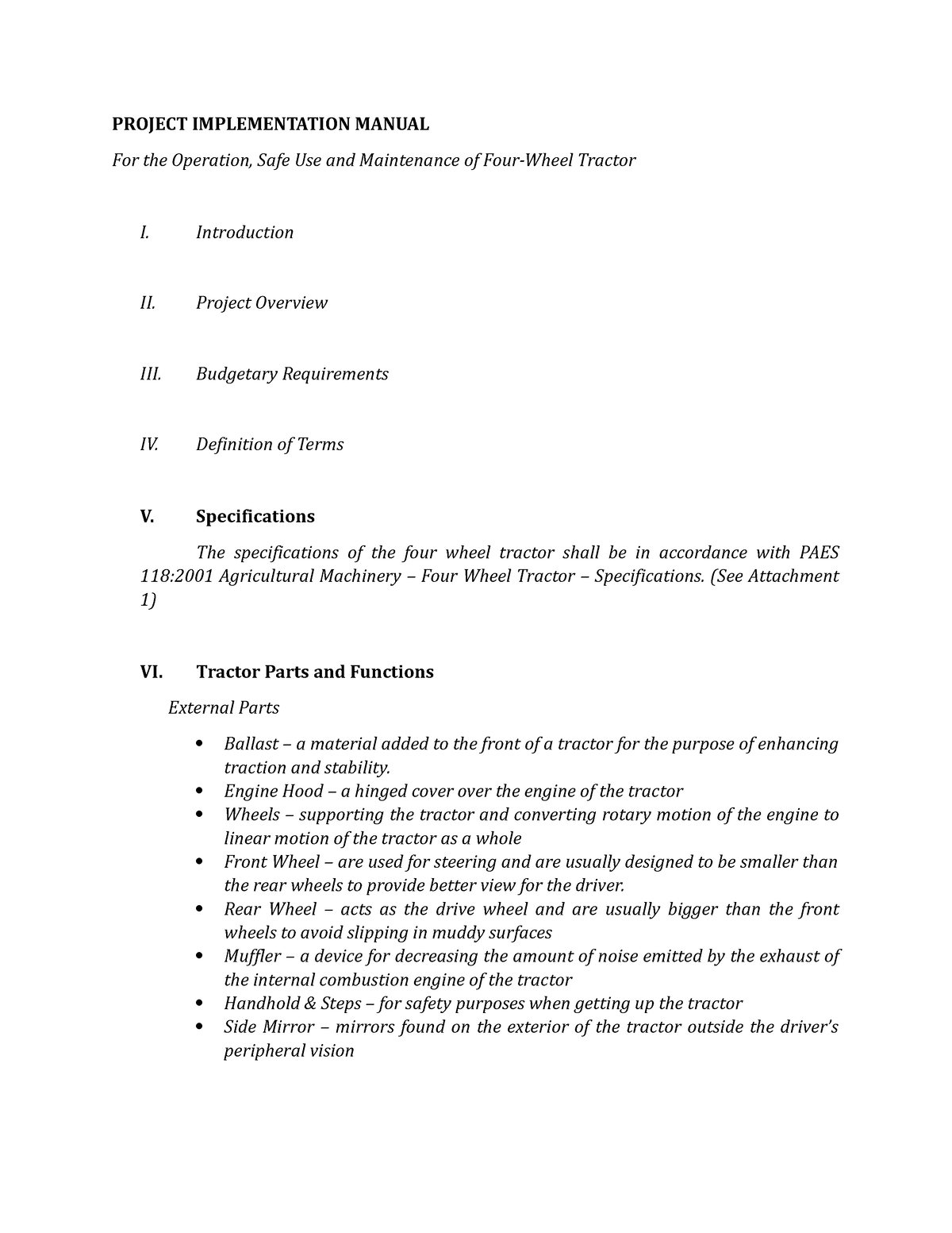 Project Implementation Manual - Agricultural and Biosystems Engineering ...