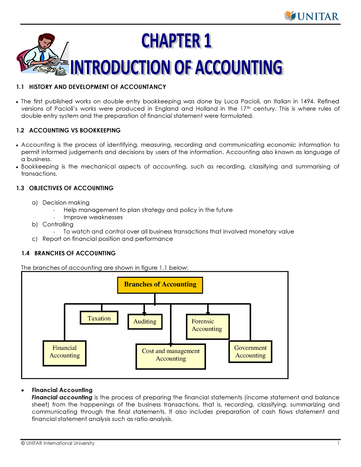 Chapter 1 - Intro TO Accounting - 1 HISTORY AND DEVELOPMENT OF ...