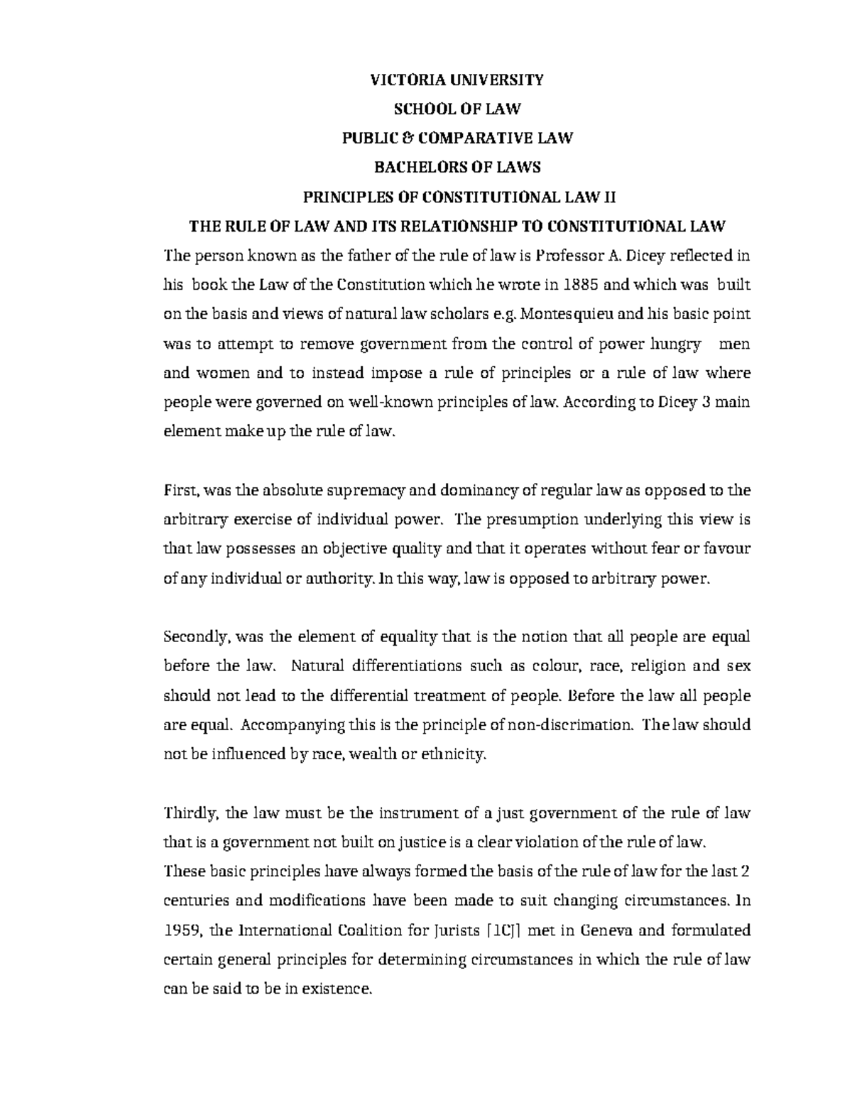 Principles OF Constitutional LAW II notes - VICTORIA UNIVERSITY SCHOOL ...