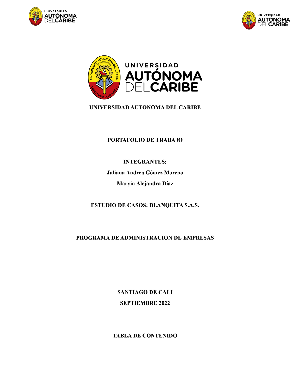 Portafolio Estudio DE CASO (1) - UNIVERSIDAD AUTONOMA DEL CARIBE ...