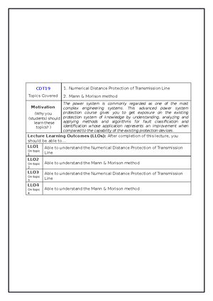 Application to single-phase transmission line 20 - CDT Topics Covered 1 ...