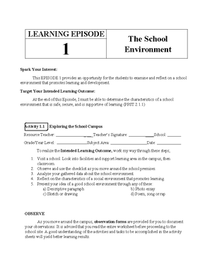 FS 1 Learning Episode 2 - This is educational purposes only. - LEARNING ...