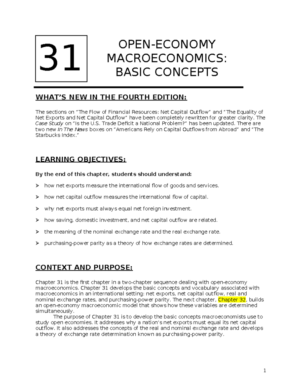 Open Economy Macroeconomics Basic Concepts - WHAT’S NEW IN THE FOURTH ...