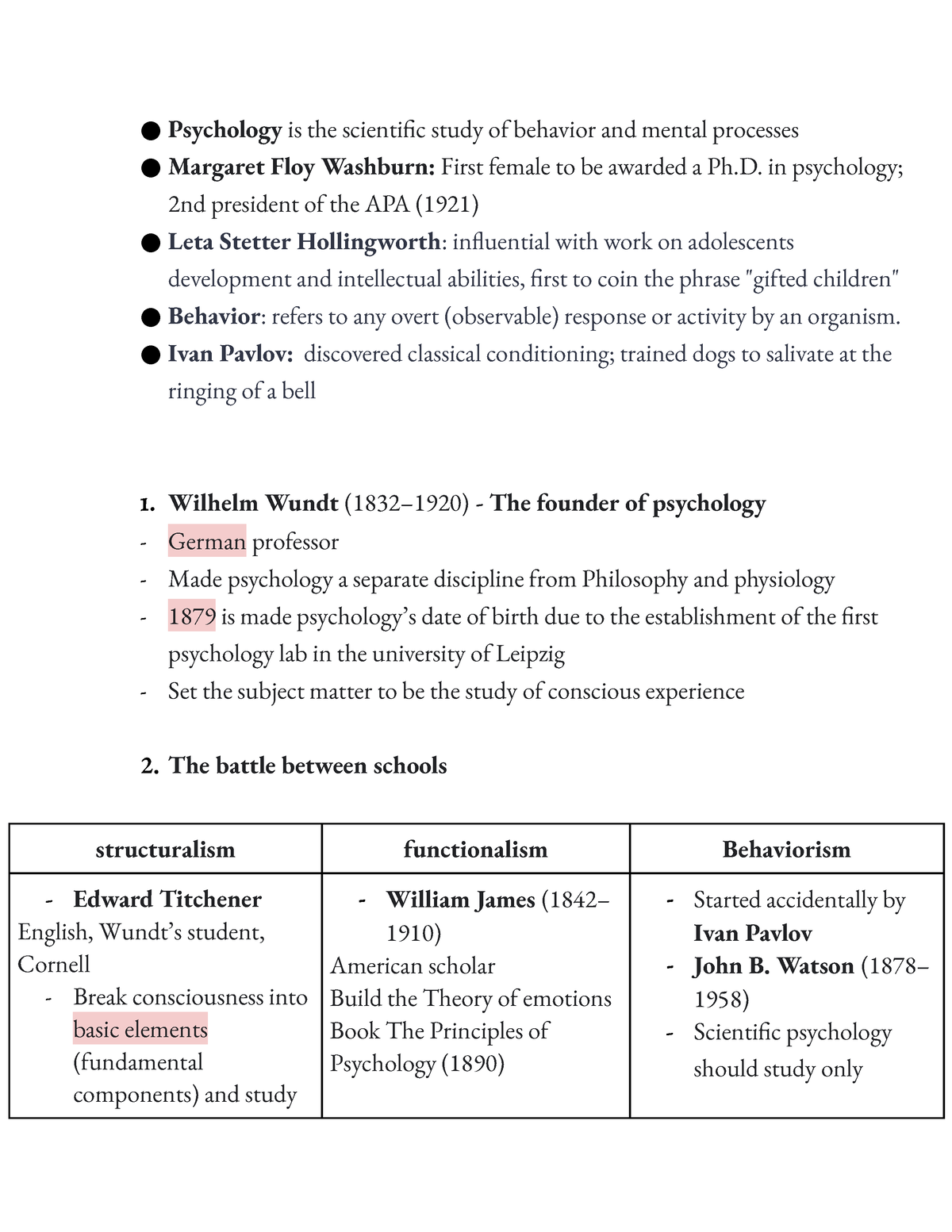 Chapter 1- Extra Notes Basic Concepts OF Psychology - Psychology Is The ...