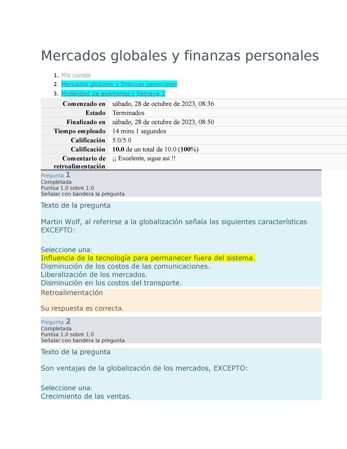 Examen~1 - Examen Semana 1 - Mercados Globales Y Finanzas Personales 1 ...