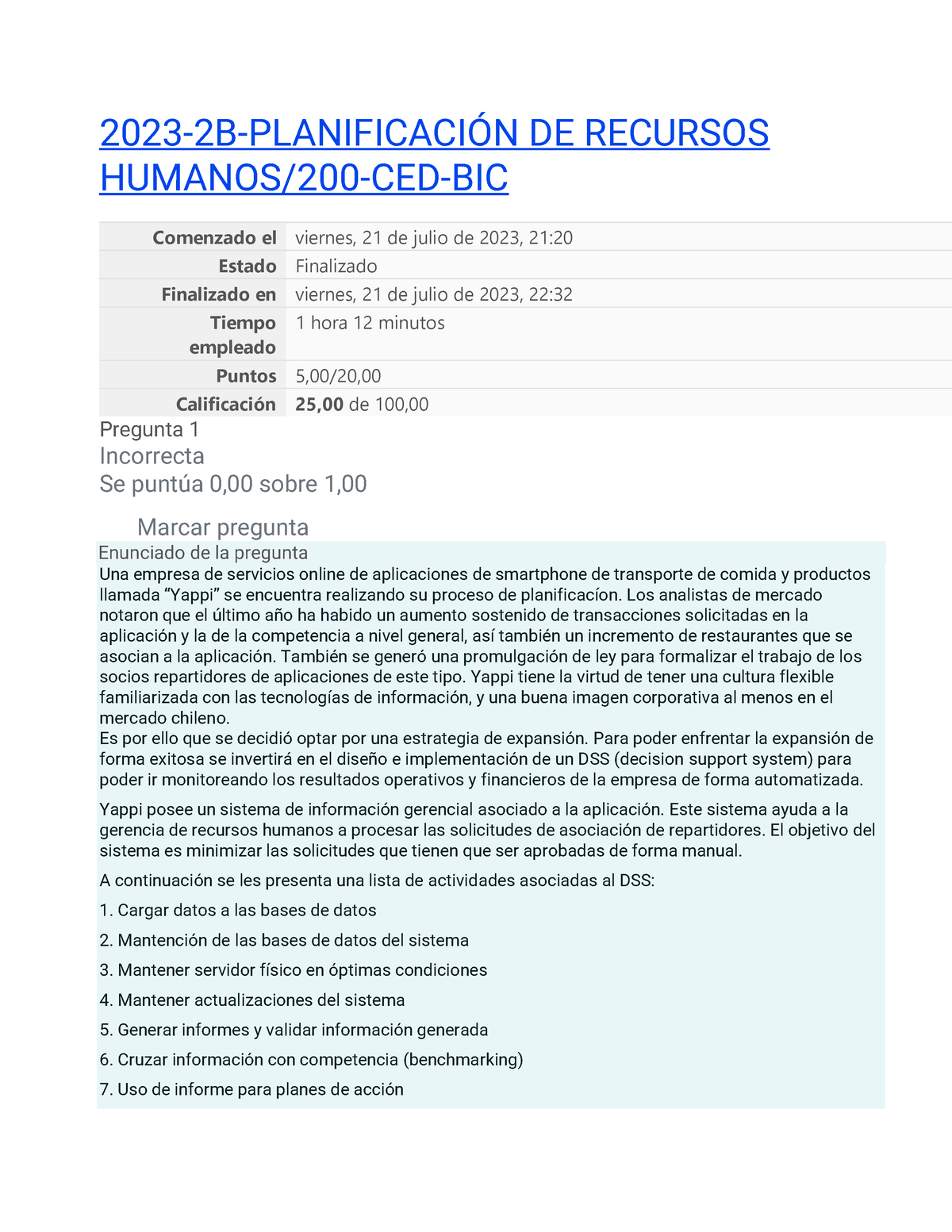 Examen Planificacion De Rrhh - 2023 - 2B-PLANIFICACIÓN DE RECURSOS ...