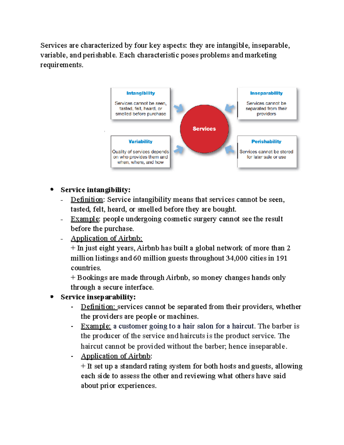 Script company case - Services are characterized by four key aspects ...