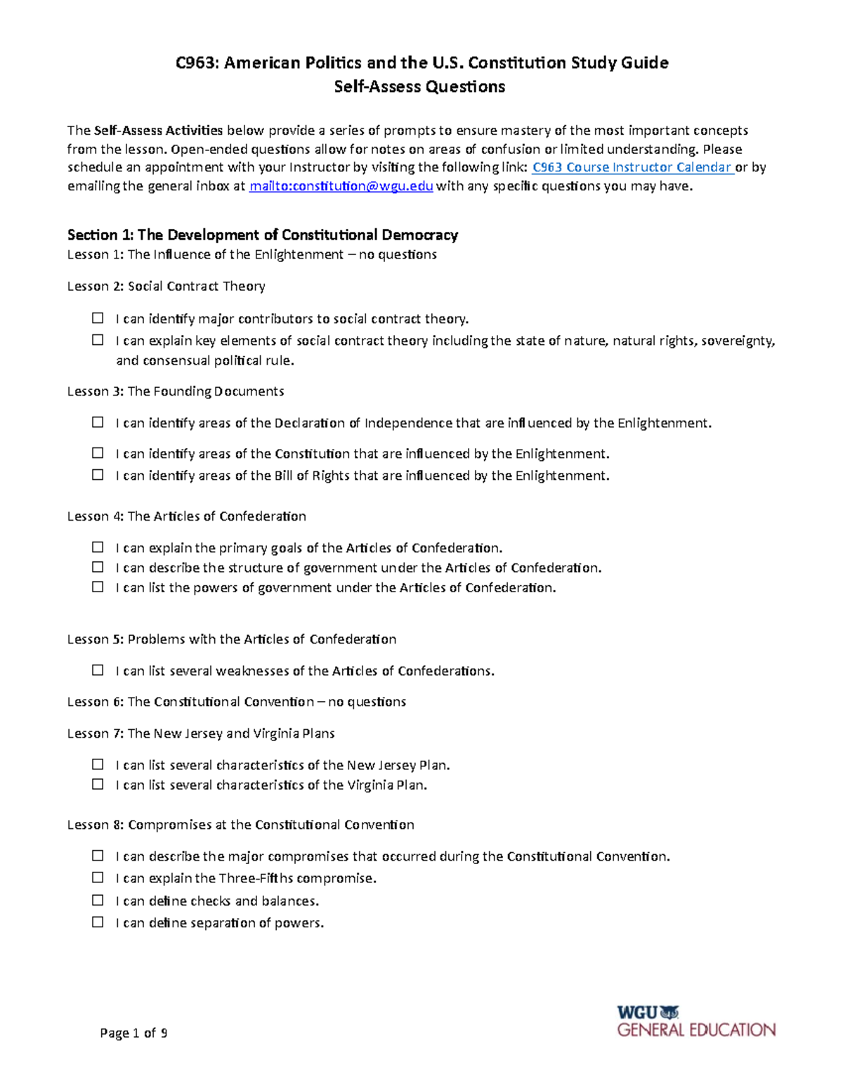 C963 Study Guide (fillable Version) - Self-Assess Questions The Self ...