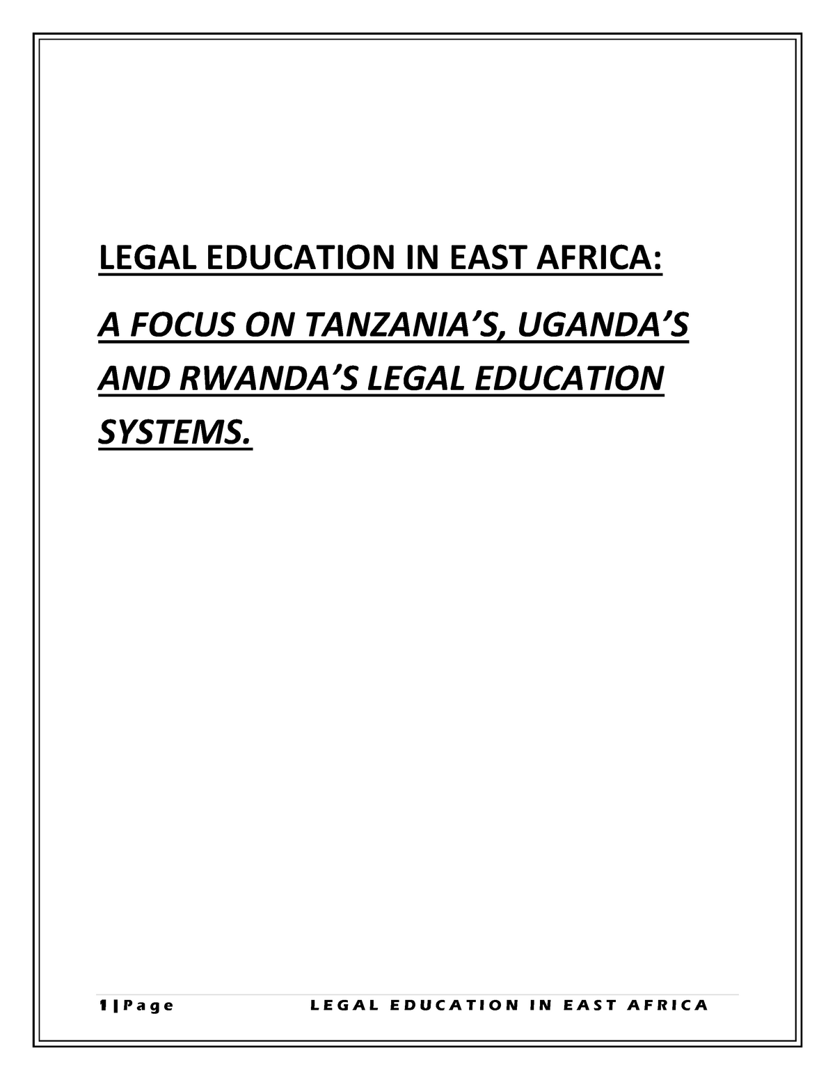 challenges of legal education in uganda