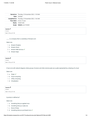 Prelim Quiz 1 Attempt Review - Audit - Started On Tuesday, 21 November ...