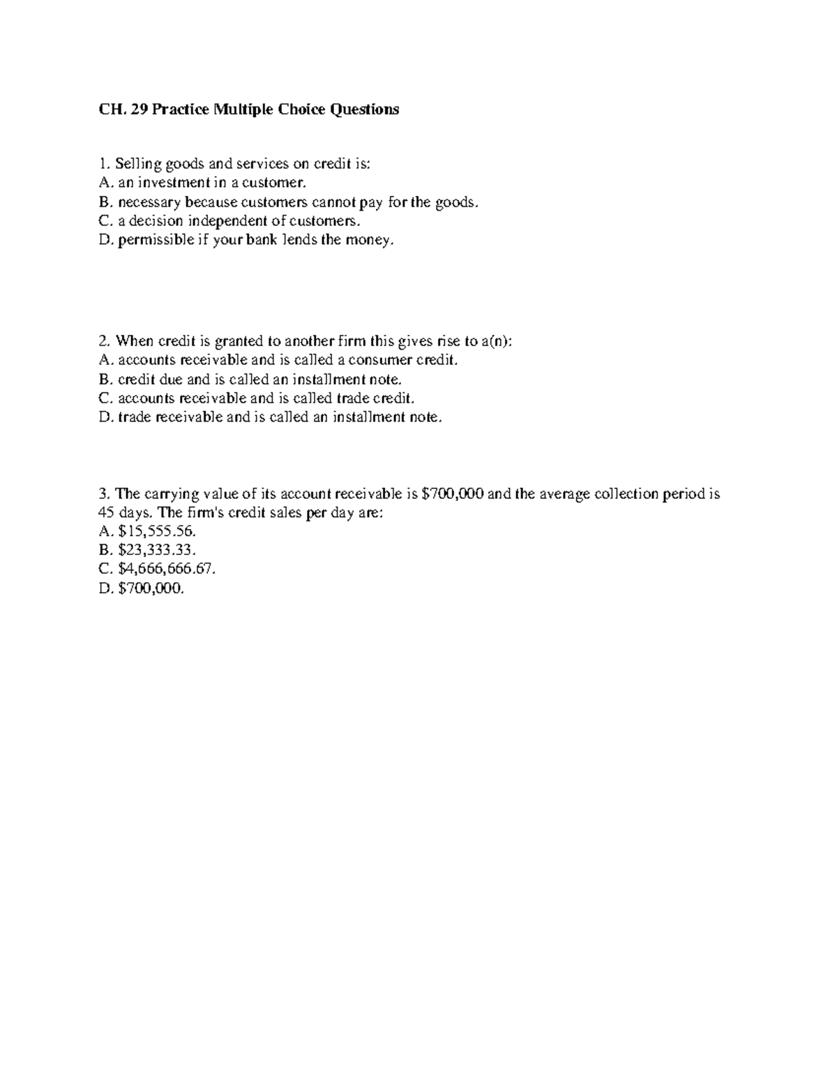 CH29Practice MCQ - TESTBANKS USED FOR MIDTERM - CH. 29 Practice ...