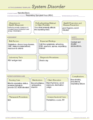 Cystic Fibrosis system disorder - ACTIVE LEARNING TEMPLATES TherapeuTic ...