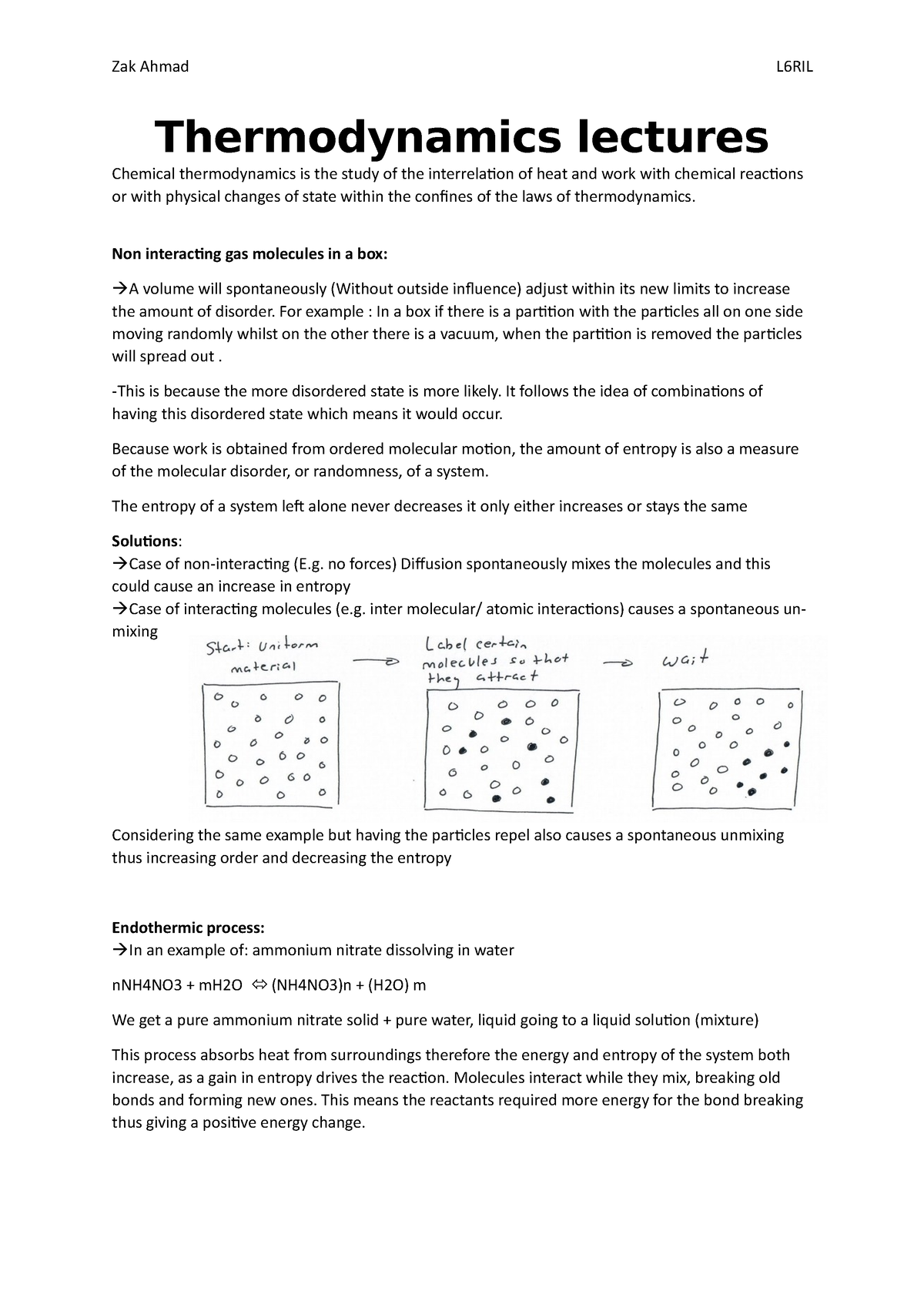 Thermodynamics Lectures - Thermodynamics Lectures Chemical ...