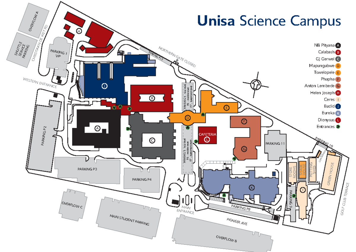 Unisa Science Campus Map Nov2015 PARKING 1 VIP PARKING 5 Top