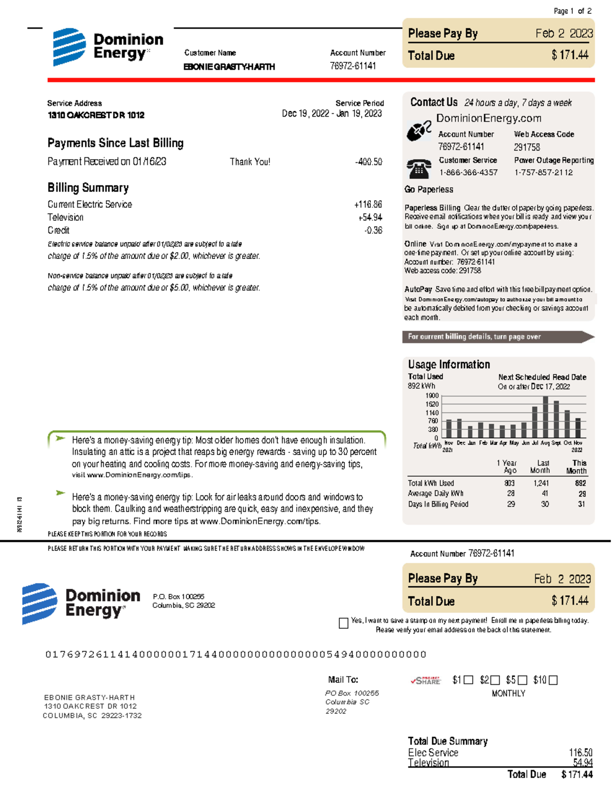 Harth Utility Bill - to help practice - Here's a money-saving energy ...