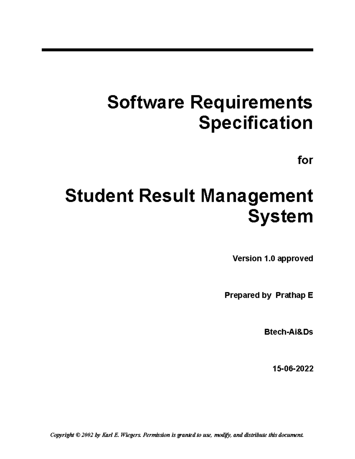 Srs template - Student Result Management System Allows Students To ...