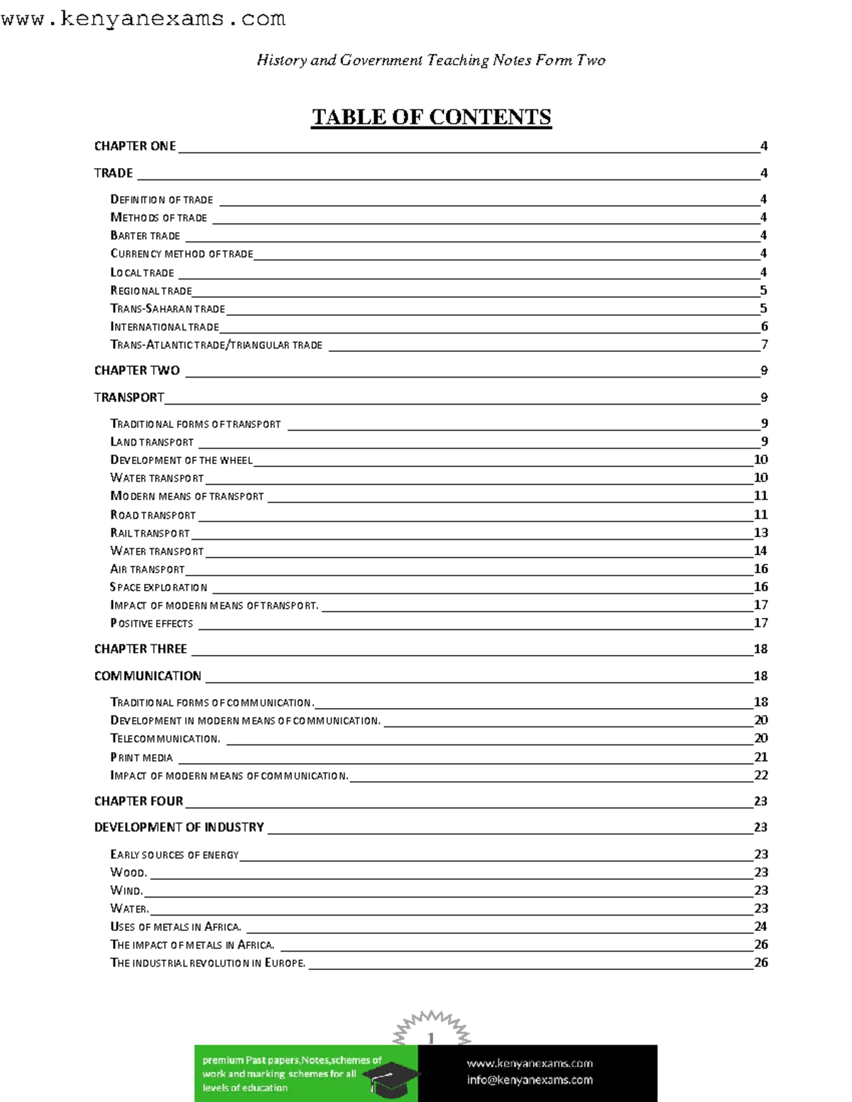 History form 2 notes - History and Government Teaching Notes Form Two ...