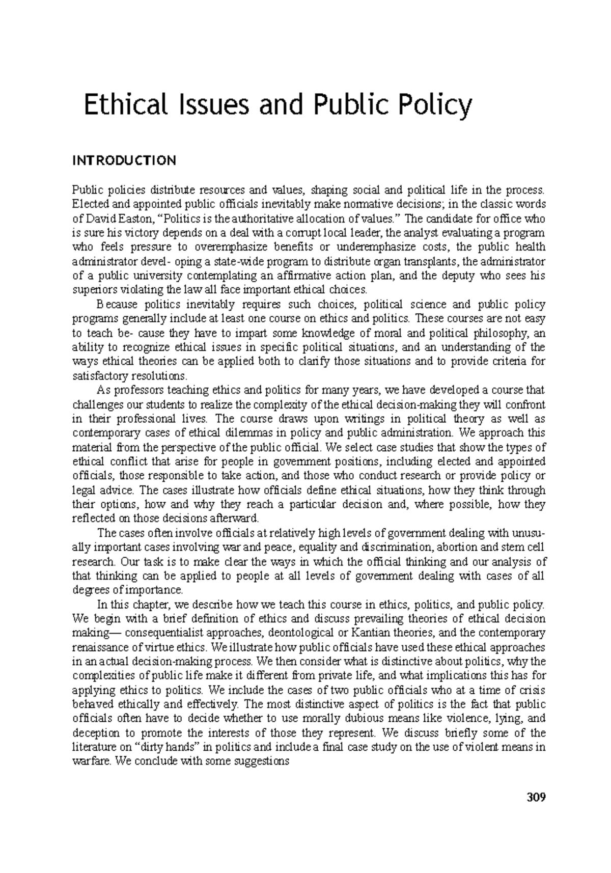 Ethical Issues and Public Policy - Ethical Issues and Public Policy ...