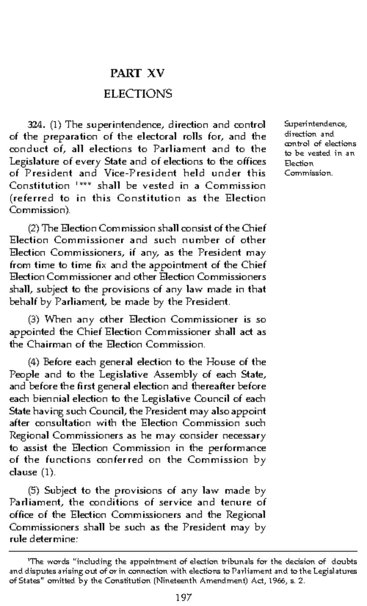Part15 - Summary Indian constitution - PART XV ELECTIONS (1) The ...