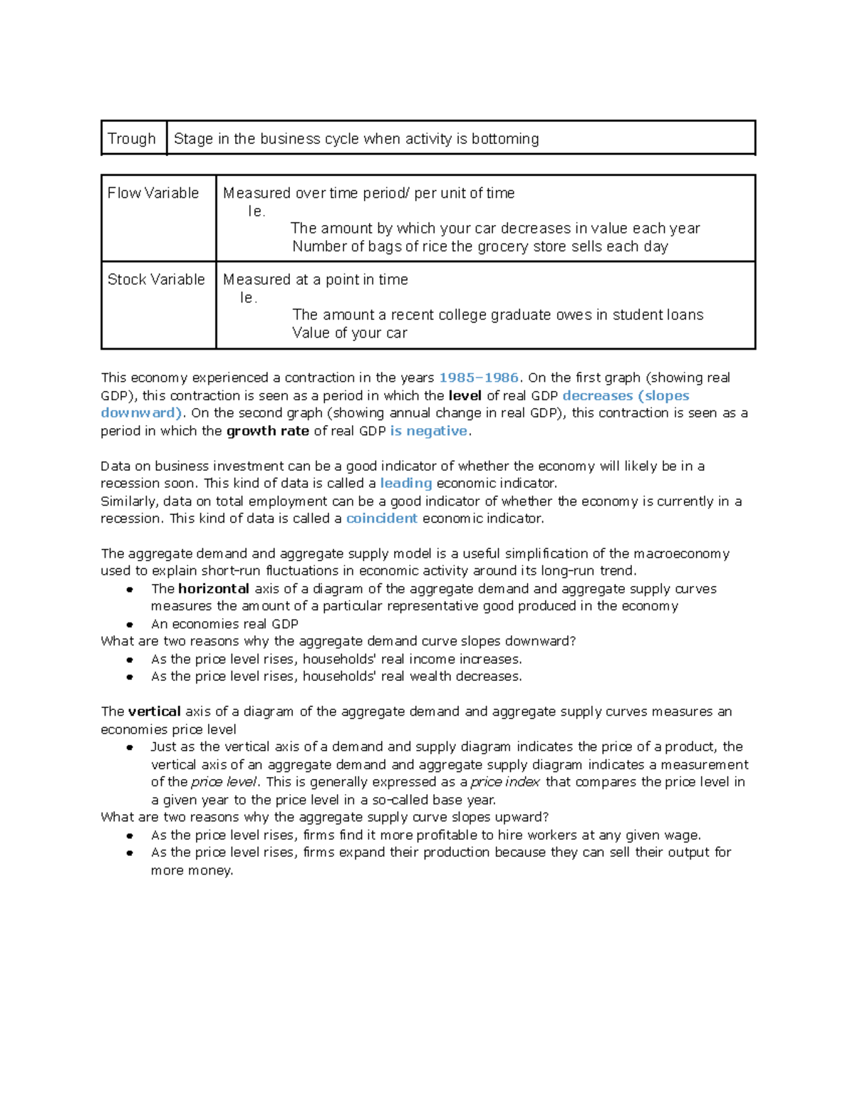 Econ chapter 5 quizzes 10 05 22 - Trough Stage in the business cycle ...