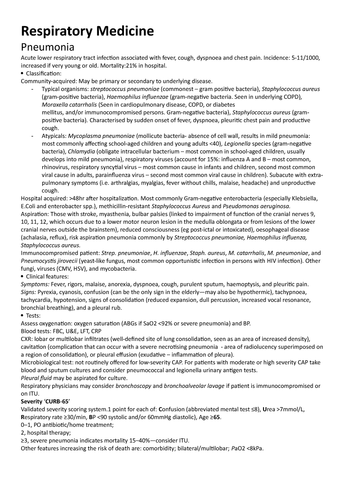 topics for thesis in respiratory medicine