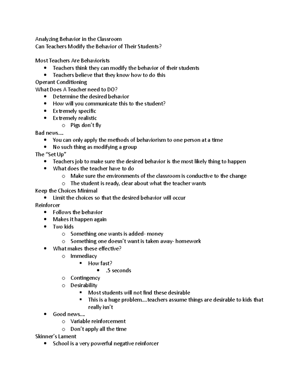 Analyzing Behavior In the Classroom - ... You can only apply the ...