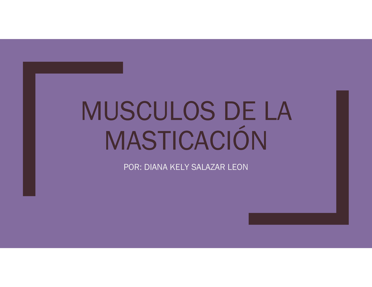 Pdf Musculos De La Masticacion - MUSCULOS DE LA MASTICACIÓN POR: DIANA ...