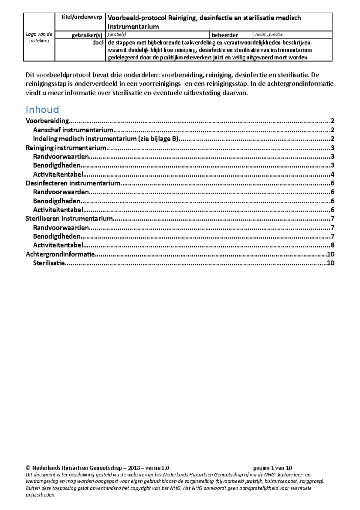 Reinigen-desinfecteren-steriliseren - Voorbeeldprotocol 2018 2 - Logo ...