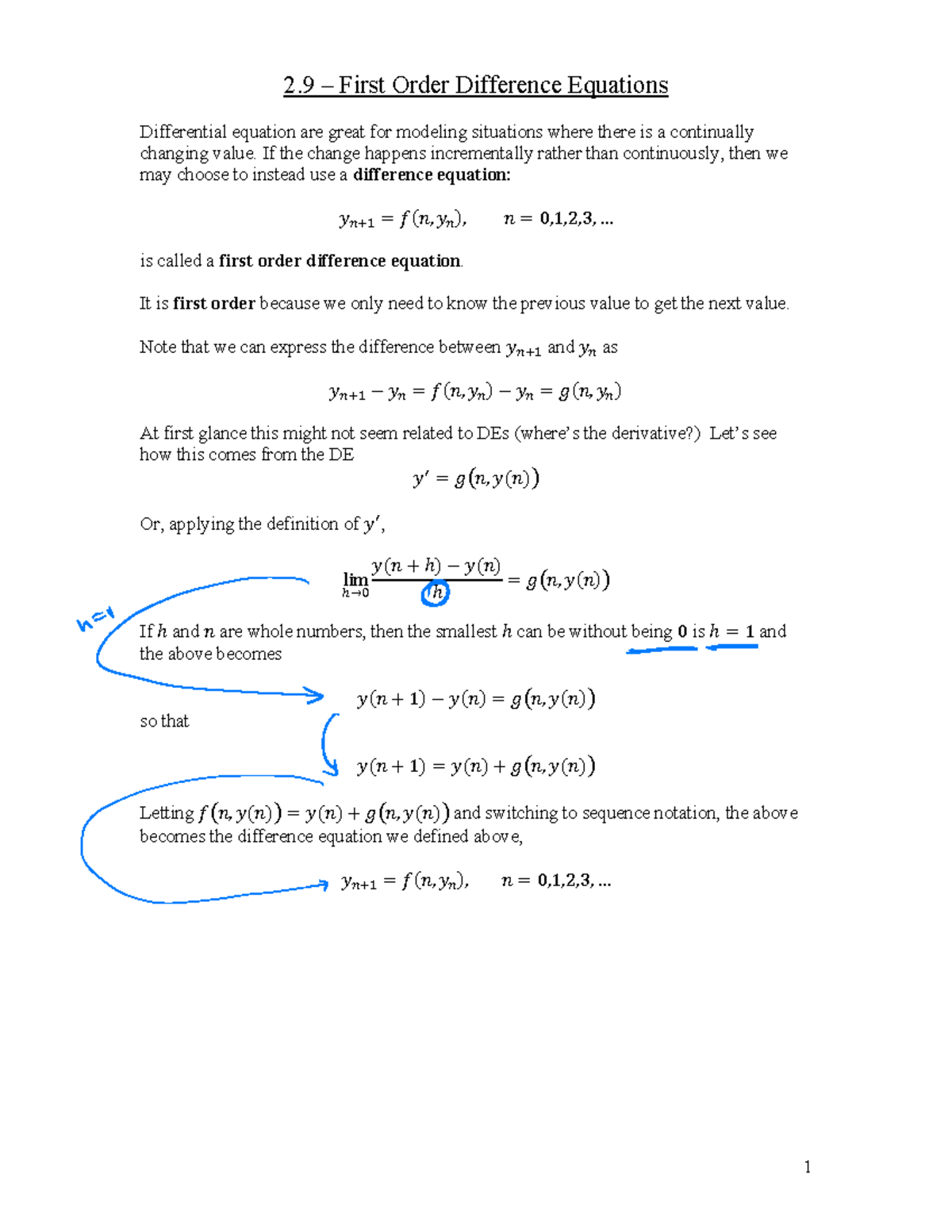 2 9 Notes 1 2 3 First Order Difference Equations Differential Equation Are Great For Modeling 2 9 Notes 1 2 3 First Order Difference Equations Differential Equation Are Great For Modeling