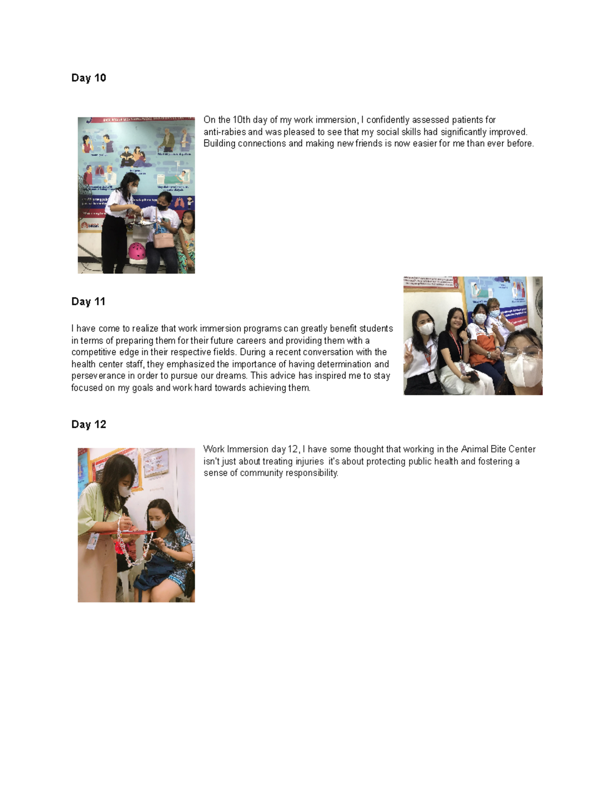 Untitled document - Day 10 On the 10th day of my work immersion, I ...
