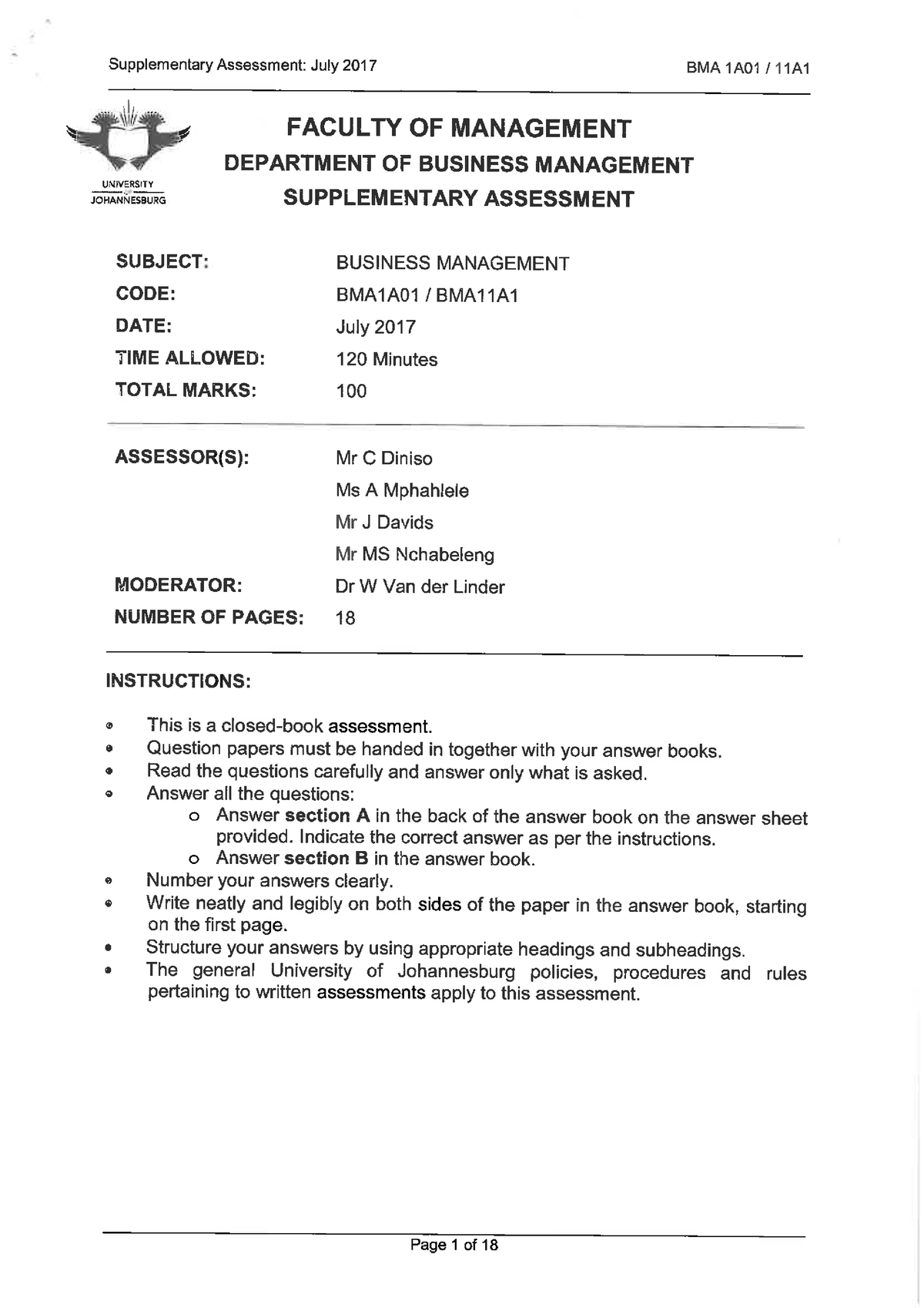 business management assignment sample pdf